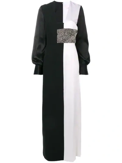 Shop Genny Empire Line Long Dress In Black