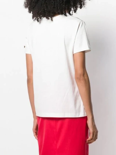 Shop Escada Floral Print T-shirt In White