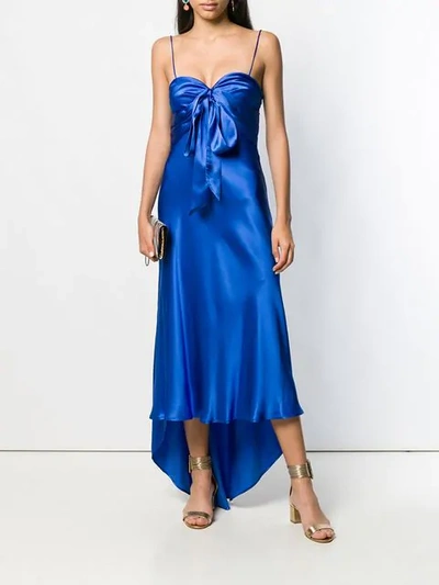 Shop Pinko Bow Detail Dress In Blue