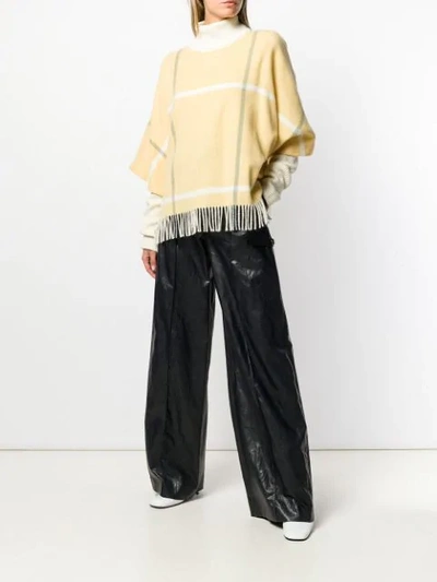 Roksanda Check Fringed Jumper In Yellow