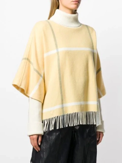 Roksanda Check Fringed Jumper In Yellow