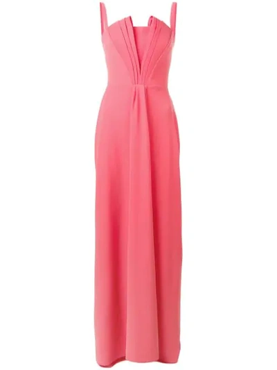 Emporio Armani Pleat Detail Evening Dress In Corallo | ModeSens