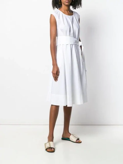 Shop Aspesi Bow Tie Midi Dress In White