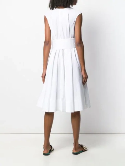 Shop Aspesi Bow Tie Midi Dress In White
