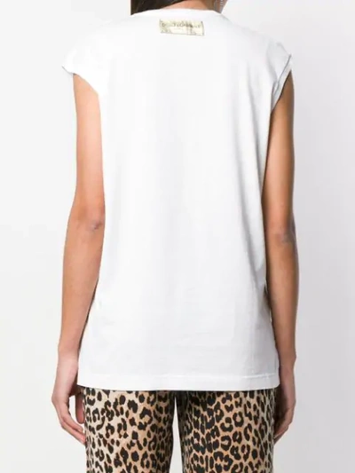 Shop Dolce & Gabbana Logo Print Sleeveless Top In White