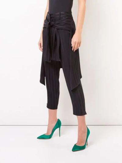 Shop Hellessy Layered Cropped Trousers In Black