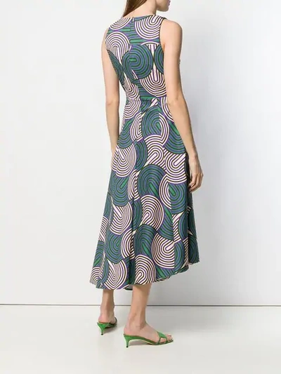 Shop La Doublej Printed Asymmetric Dress In Green