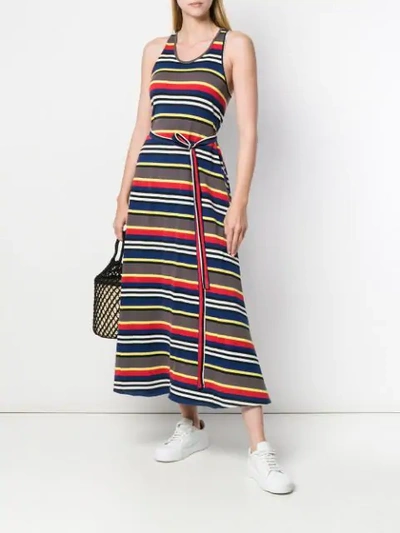 ASPESI STRIPED MAXI DRESS - 蓝色