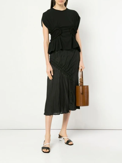 Shop Muller Of Yoshiokubo Side Pleats Skirt In Black