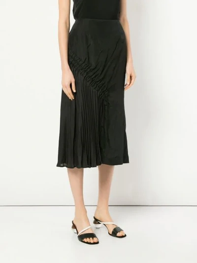 Shop Muller Of Yoshiokubo Side Pleats Skirt In Black