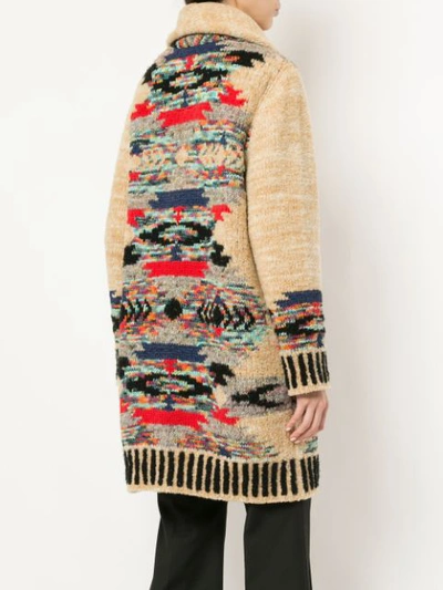 Shop Coohem Native Knitted Coat - Brown