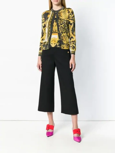 Shop Versace Button Embellished Culottes In Black