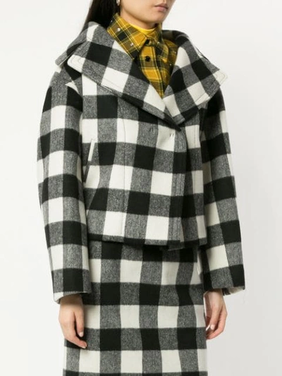 Shop N°21 Oversized Lapel Layered Check Jacket In Multicolour