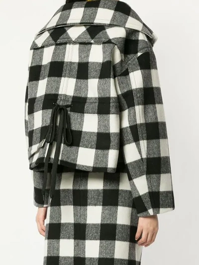 Shop N°21 Oversized Lapel Layered Check Jacket In Multicolour
