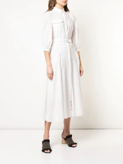 Shop Gabriela Hearst Belted Shirt Dress In White