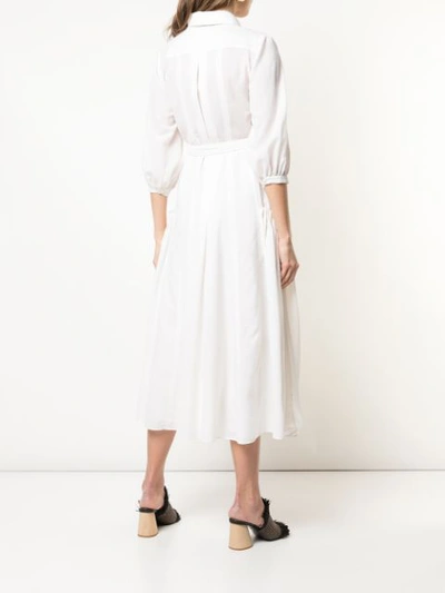 Shop Gabriela Hearst Belted Shirt Dress In White