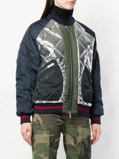 Shop Iceberg Quilted Bomber Jacket - Blue