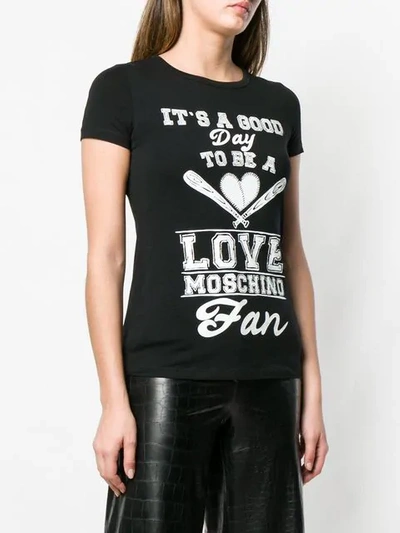 Shop Love Moschino Printed T In Black