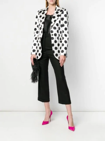 Shop Dolce & Gabbana Polka-dot Blazer In White