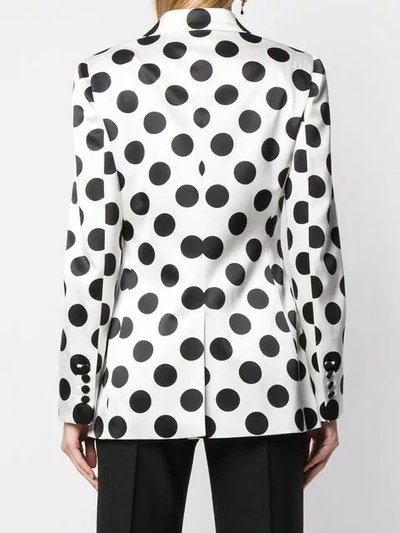 Shop Dolce & Gabbana Polka-dot Blazer In White