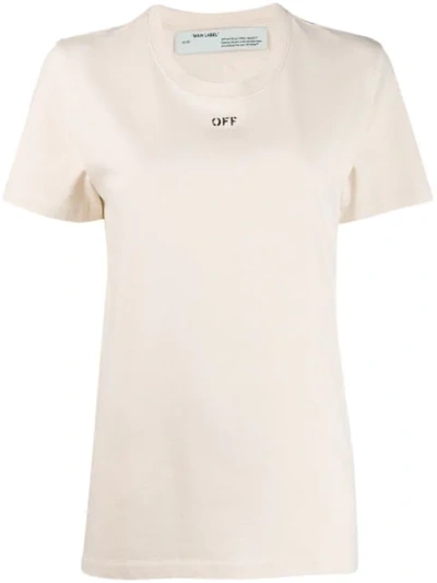 Shop Off-white Floral Arrow Logo T-shirt In Neutrals