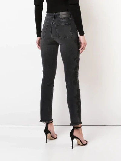 Shop Jonathan Simkhai Lace Applique Cropped Jeans In Black