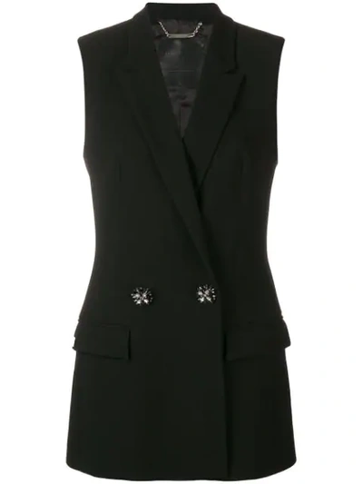 Shop Philipp Plein Double Breasted Waistcoat In Black