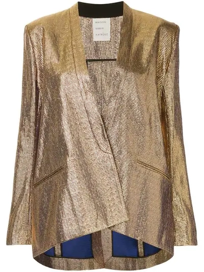 Shop Maison Rabih Kayrouz Straight Fit Blazer In Metallic