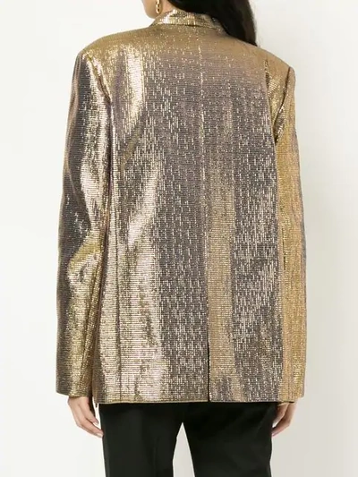 Shop Maison Rabih Kayrouz Straight Fit Blazer In Metallic