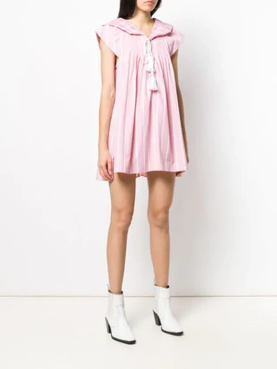 Shop Thierry Colson Striped Day Dress In Pink