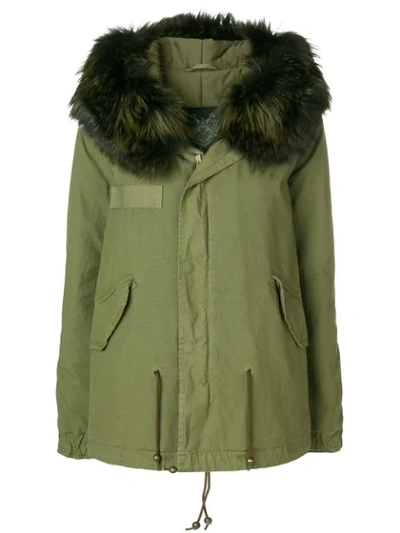 fur trimmed hooded parka