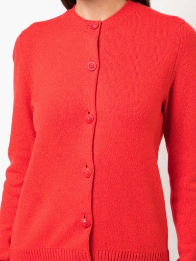 Shop Barrie Round Neck Cardigan In Red