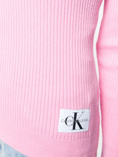 Shop Calvin Klein Jeans Est.1978 Ribbed Knit Sweater In Pink