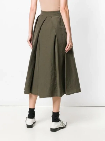 pleated midi skirt