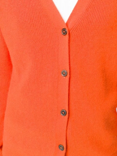 Shop Joseph Ribbed Knit V-neck Cardigan In Orange