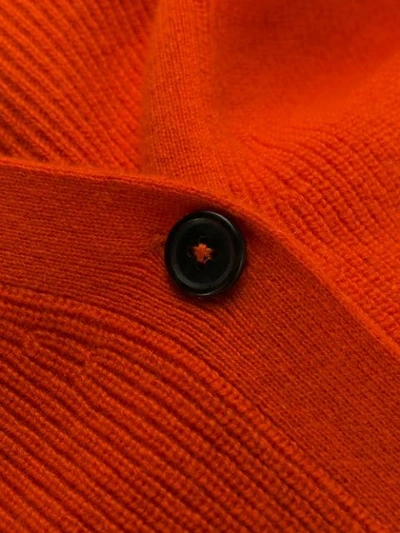 Shop Joseph Ribbed Knit V-neck Cardigan In Orange