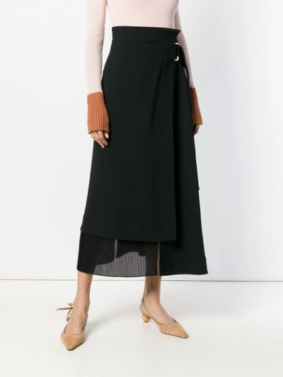 Shop Victoria Beckham Belted Waist Skirt - Black