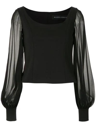 Shop Gloria Coelho Long Sleeved Blouse In Black