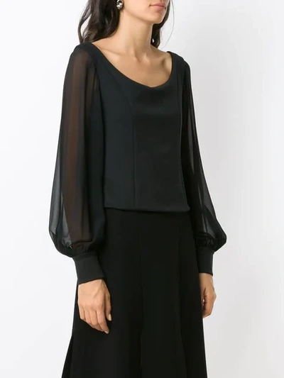 Shop Gloria Coelho Long Sleeved Blouse In Black
