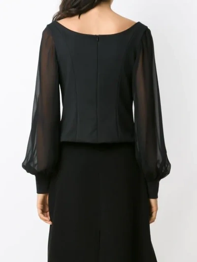 Shop Gloria Coelho Long Sleeved Blouse In Black