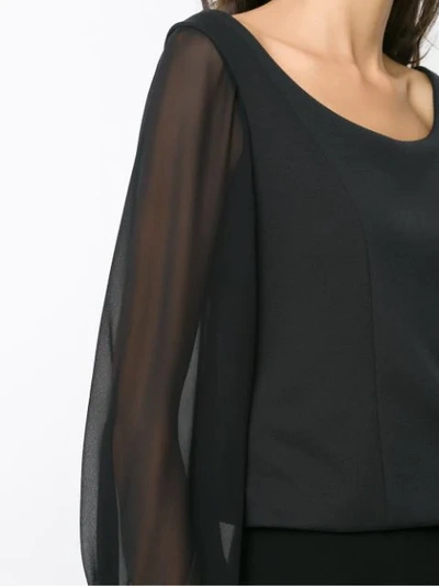 Shop Gloria Coelho Long Sleeved Blouse In Black