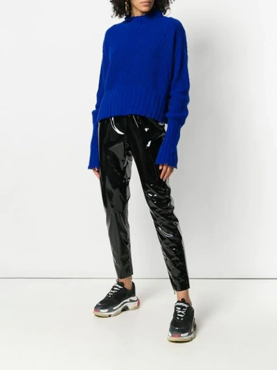 Msgm Pvc Track Pants In Black