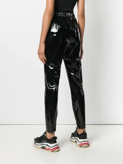 Msgm Pvc Track Pants In Black