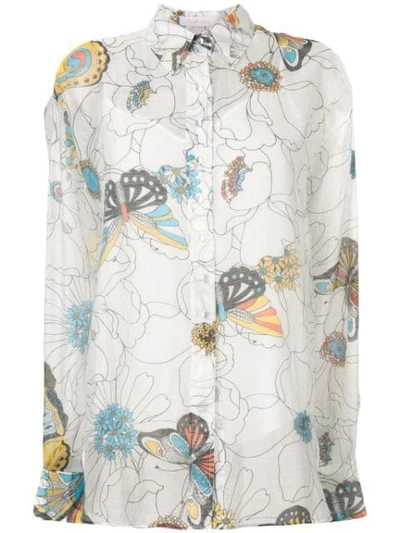 Shop See By Chloé Sheer Print Shirt In White