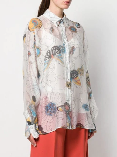 Shop See By Chloé Sheer Print Shirt In White
