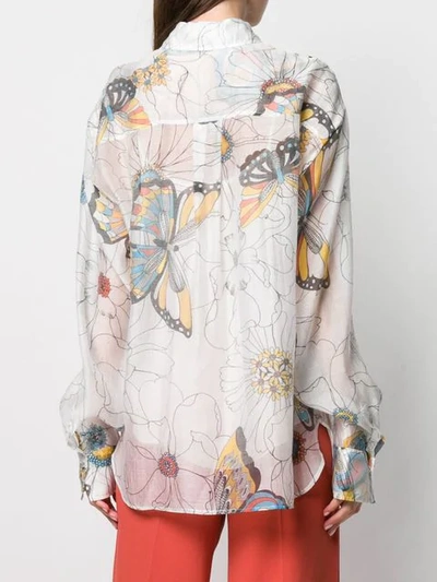 Shop See By Chloé Sheer Print Shirt In White