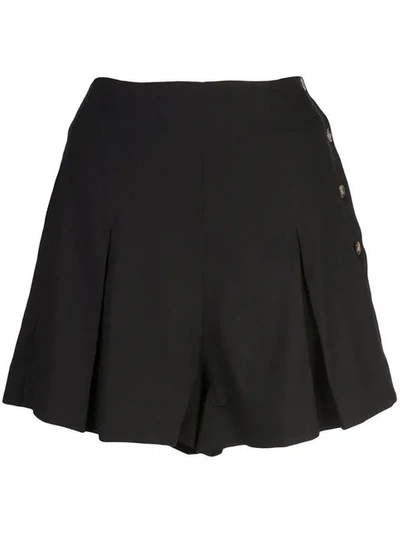 Shop Vince Pleated Tailored Shorts In Black