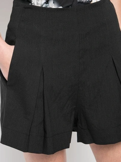 Shop Vince Pleated Tailored Shorts In Black