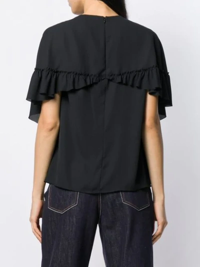 Shop Red Valentino Frilled Tier Top In Black
