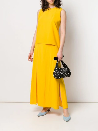 Shop Maison Rabih Kayrouz Flared Maxi Skirt In Yellow